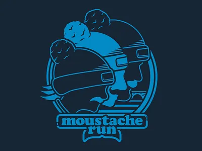 MOUSTACHE RUN 70s 80s style graphic illustration merch tee design tee shirt vintage badge vintage design