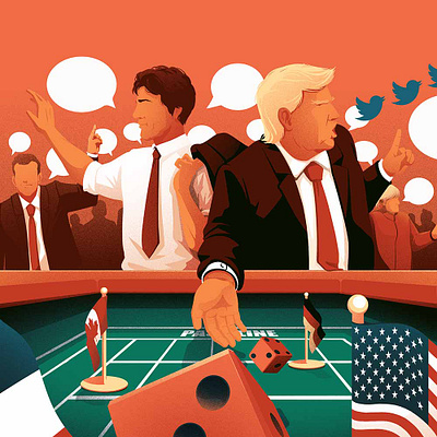 Roll the Dice - i2i Art Inc. - ©Eric Chow conceptual donald trump editorial eric chow eric chow gamble graphic i2i art illustration illustrator politics twitter