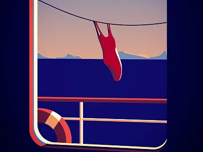 A swim by the iceberg adobe illustrator design illustration light and shadow light and shadows minimalism minimalist vector illustration