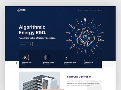 Future NRG R&D branding landing page ui design