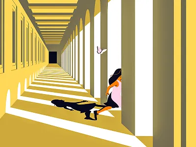 Le Papillon adobe illustrator architecture design illustration light and shadow light and shadows minimalist vector illustration