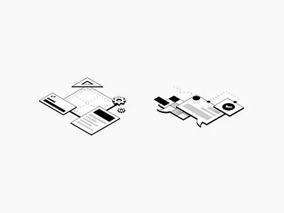 Isometric Illustrations abstract architecture design flat illustration isometric modern simple web website