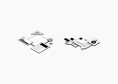 Isometric Illustrations abstract architecture design flat illustration isometric modern simple web website