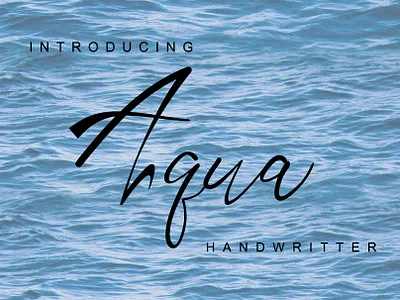 Aqua Script design font illustration