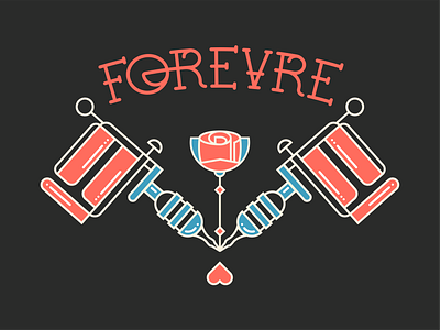 🌹*Forever 🌹 clean color palette color palettes forever heart illustration love palette rose tattoo tattoo art tattoo design tattoo gun valentines vector