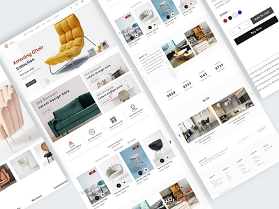 Furniture website design web e commerce uxui