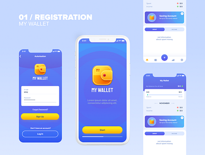 my wallet banner branding cards finance finance app icon login mobile app design ui vector wallet