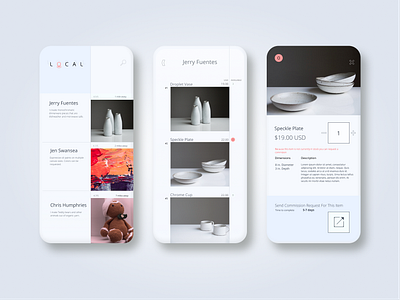 Local 2 color app art ecommerce minimal mobile mobile ui simple ui white