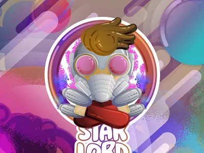 Starlord adobe illustrator cosmic cute galaxy guardians of the galaxy illustration marvel peter quill space starlord vector