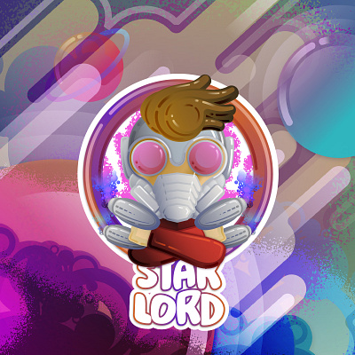 Starlord adobe illustrator cosmic cute galaxy guardians of the galaxy illustration marvel peter quill space starlord vector