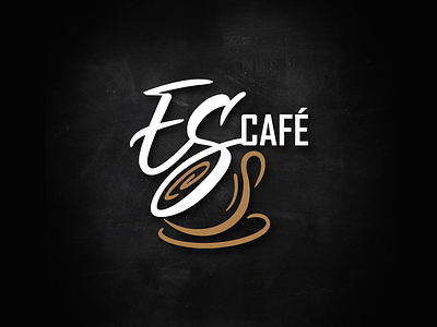 EScafé brand cafe café calligraphy coffee cup graphic design icon logo logo design logotype mark mug typography