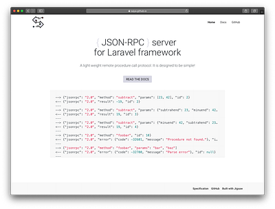 Laravel JSON-RPC web site