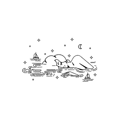 30 SLEEP 🌊🌙. 30/31 💜 Inktober 2019 digital art digital illustration doodle dream illustration inktober inktober2019 line art minimalism minimalistic night ocean peace restaurant sea sleep sleeping beauty stars water woman