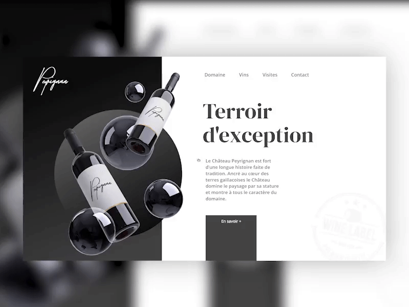 Peyrignan - Wine animation minimal ui ux web website wine winery