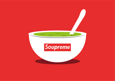 Soupreme brand dribbble best shot flat design food illustration funny illustration illustration art illustrator personal project supreme vector art