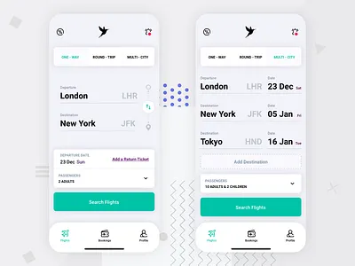 Flights App UI Kit app concept mobile app ui ui design ui ux ux ux design