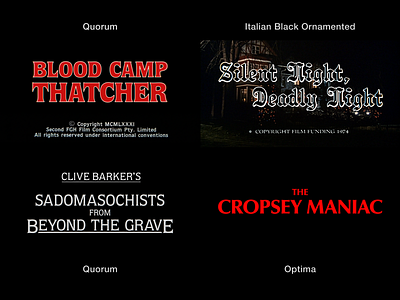 Horror Movie Typography 70s 80s horror title card typography