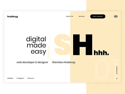 Shhhh. Concept of a personal portfolio design digital freelance portfolio ui ux web webdesign webdeveloper website