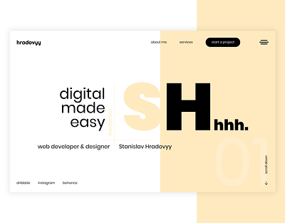 Shhhh. Concept of a personal portfolio design digital freelance portfolio ui ux web webdesign webdeveloper website