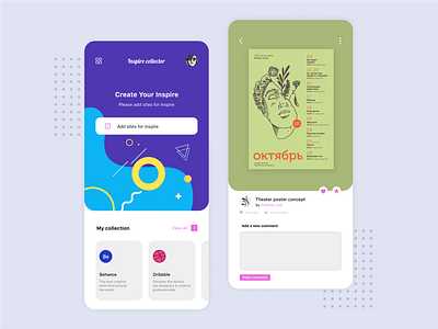 inspiration collection app app creative design figma grey illustration inspiration ios mobile search ui uiux ux web webdesign