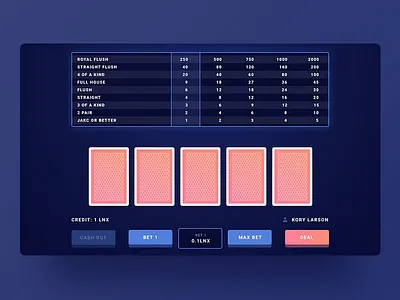 Video Poker animation app cards crypto design gambling interface poker ui ux
