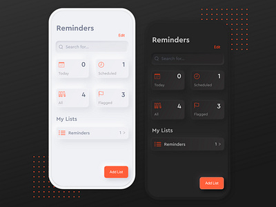 Reminders - Neumorphic app apple flat gradient ios iphone neumorphic neumorphism reminder app reminders skeumorphic skeumorphism trend ui ux