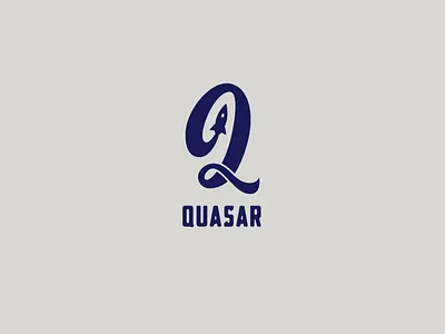 Kinda Daily Logo Challenge 001: Quasar Rocketship badge branding daily logo challenge dailylogochallenge design flat icon illustration lettering logo q quasar rocketship rocketship logo type typography vector