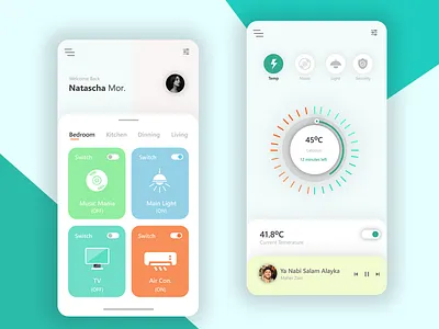 Smart Home App UI app clean concept controller graphic design illustration interaction design interactive landingpage minimal smart home ui ux website