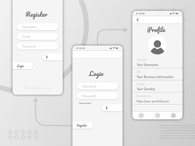 UI UX LOGIN app branding flat icon minimal typography ui ux web website