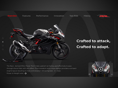 TVS Apache RR 310 Concept (Landing Page) adobexd bike bikes black branding cars concept figma graphic design landing page minimal mobile app ui ui design uiux ux ux design