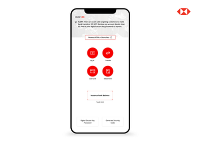 HSBC Cover Redesign app design atm balance bank app banking branding cover design finance financial app hsbc hsbc mobile log in mobile app sign in ui