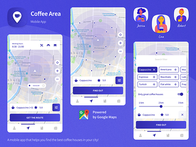 Coffee Area - Mobile App android app coffee design ios mobile ui ux