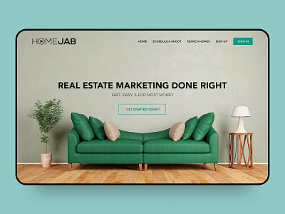 HOMEJAB Landing Page Design 1/2 design desktop home homepage landing landing page marketing real estate ui uidesign uiux user interface ux uxdesign web web design website