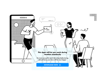 Remote Working Illustration annual leave colaboration tools download apps flat illustration illustration landing page line art meeting meeting illustration remote working sending file website