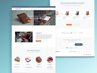 Landing Page Notepad and Pen Pockets branding company design landing page landingpage notepad pen pocket product design product website ui ui design uxdesign website