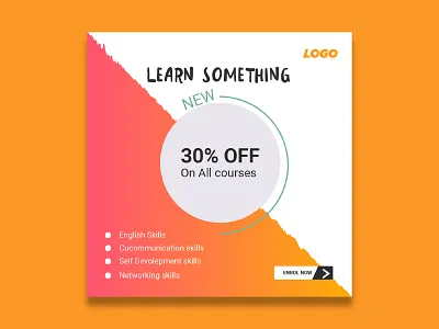 Educational Social Media Banner banner banner ad banner design education facebook banner graphic design illustration isntagram banner learn skills social media banner vector