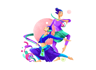 Sri Lankan Dancers app illustration communication concept dancers digital arts illustration sri lanka style ui web illustration