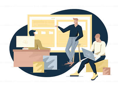 Illustration for landing branding character design illustration landing design vector web design agency