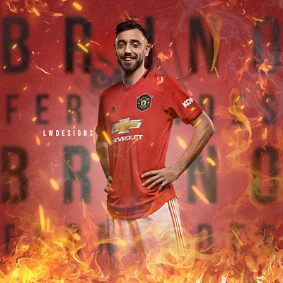 Bruno Fernandes - Manchester United design fifa fifa 20 fifa 20 edit football football club football design football edit footballer illustration lionel messi lionel messi edit man united photoshop poster premier league soccer edit wallpaper