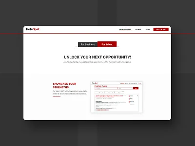 RoleSpot Designs app design online rail recruitment ui ux web website