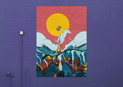 Humanit sinking design illustration poster