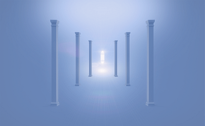 ATLANTS PROPHECY 3d atlantis blue clean columns design flare light minimal shine sign symbol symmetry