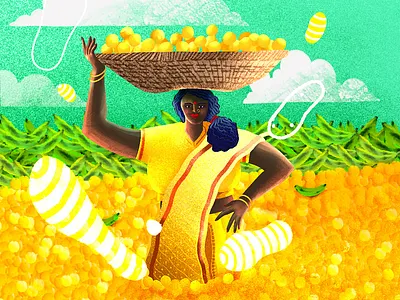 Lemon seas doodle illustration lemon . yellow south india