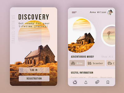 Discovery app design photoshop ui