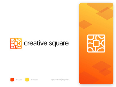 Creative Square Logo Concept branding concept creative design font gradient icon identity lettering logo outline prototype showcase square typography