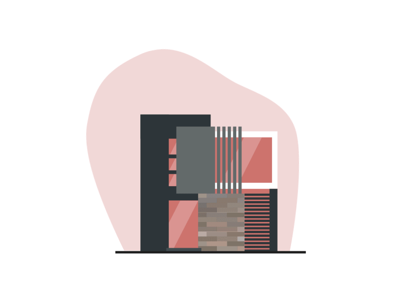 Animation of modern building 2d animation architecture building digitalart dribbble flat gif illustration modern motion vector