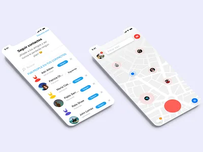 Add your friend and Map activitie app camera follow followers following friends ios map map app social media ui ux