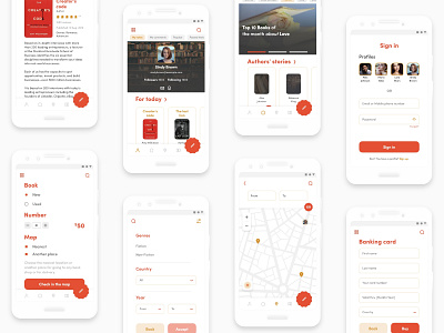 Library android android app android app design book books buy card filter filter ui homepage map profile profile page read reading reading app reading list shop sign in write