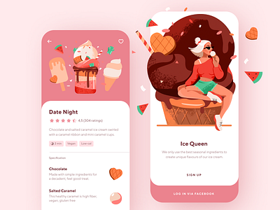 Ice Cream Store App Design app illustration ios mobile mobile app mobile illustration mobile interface mobile ui shakuro