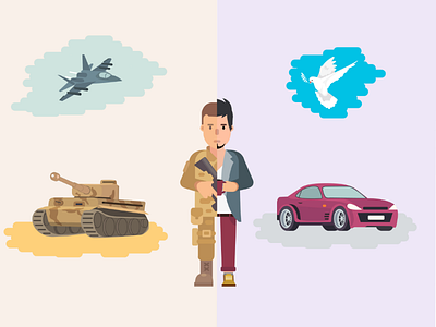 War/Peace design flat illustration vector